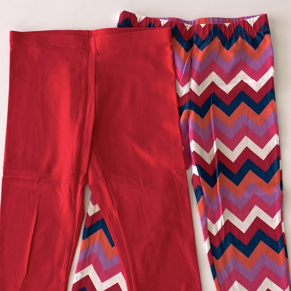 Faded Glory Girls Leggings Red Purple Multicolored Set New - Picture 3 of 6